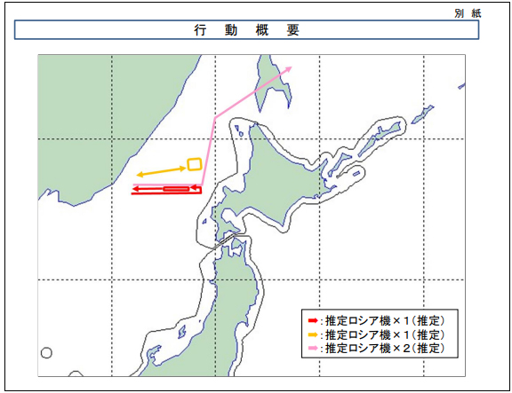 日本防卫省发布的行动轨迹图