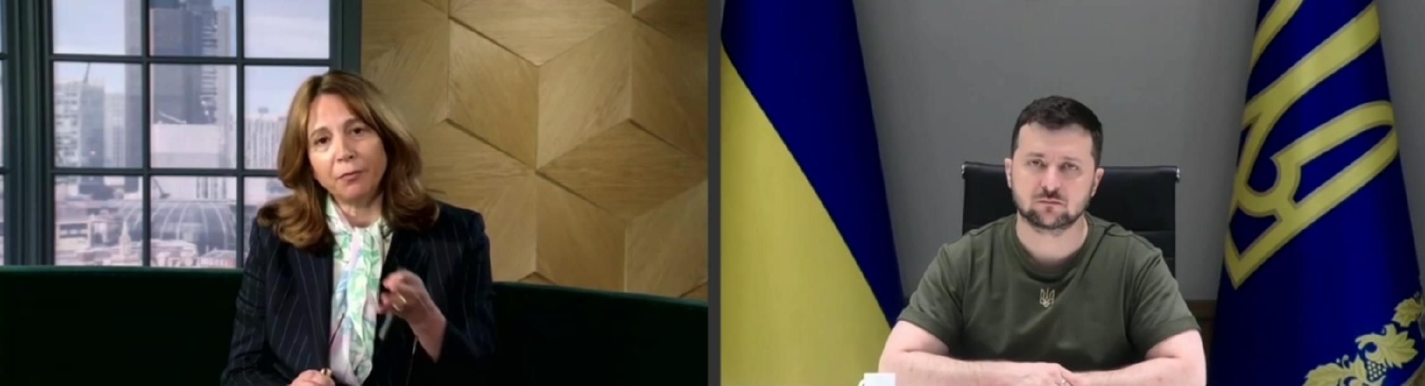 《金融时报》编辑 Roula Khalaf远程采访泽连斯基