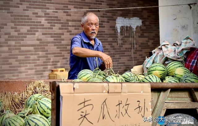 73岁爷爷卖西瓜救孙女全国网友20小时直播云守护瓜摊