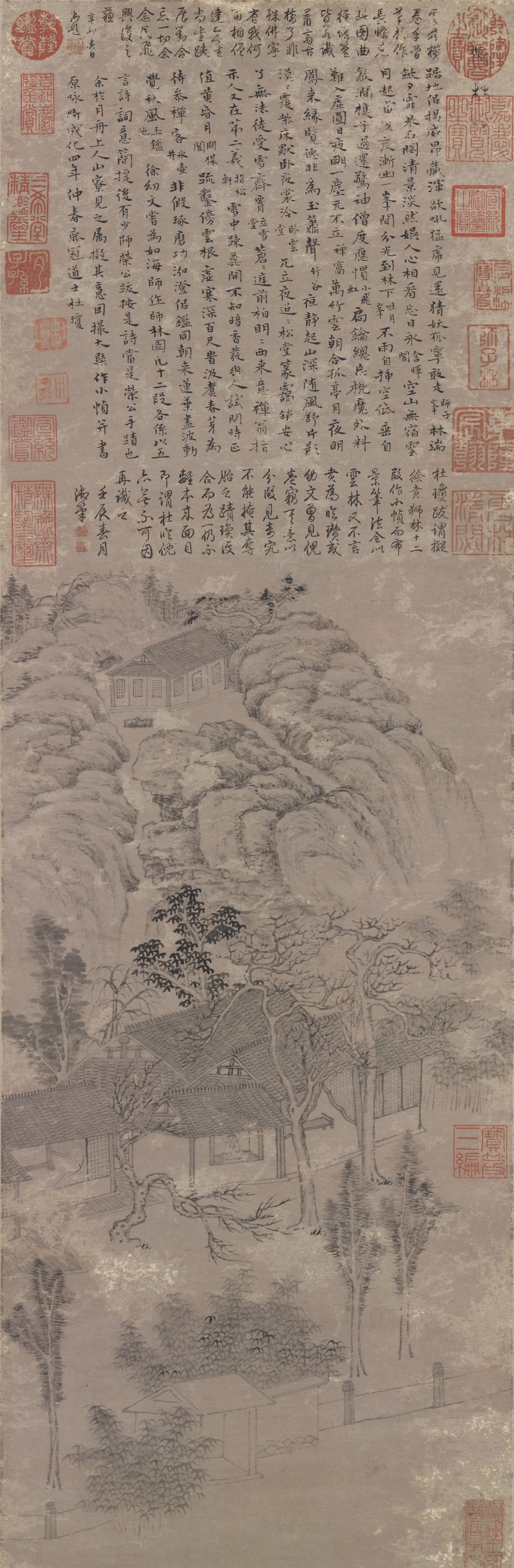 明 杜琼 狮林图 轴 台北故宫博物院藏