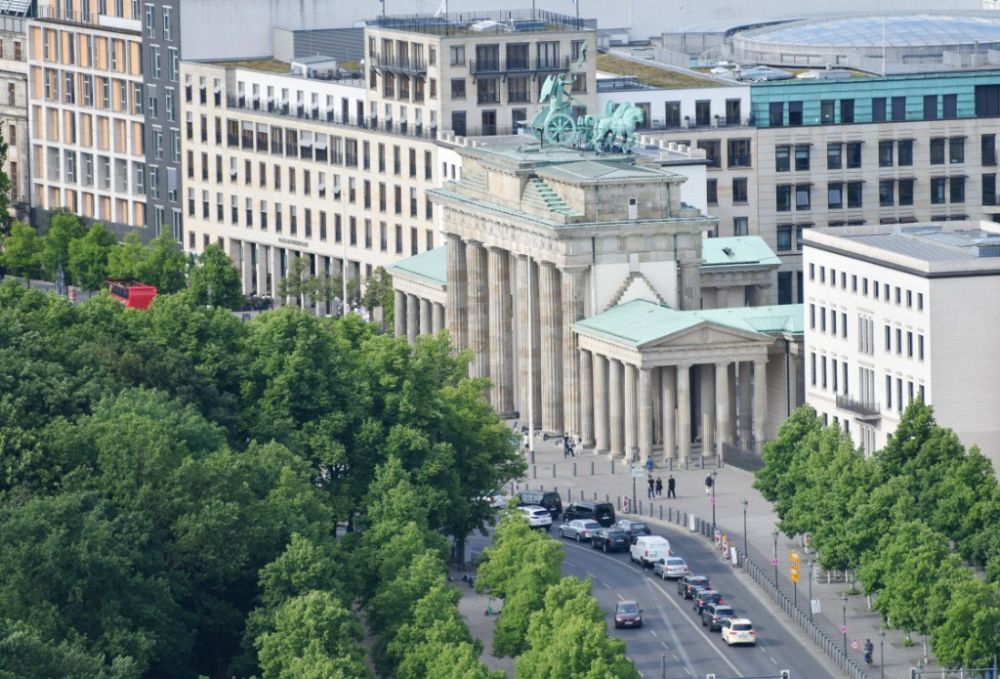 这是5月25日拍摄的德国柏林勃兰登堡门。新华社记者任鹏飞摄