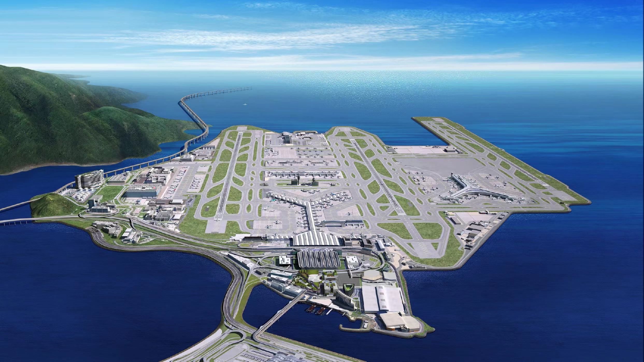 今起香港国际机场第三跑道安排航班升降