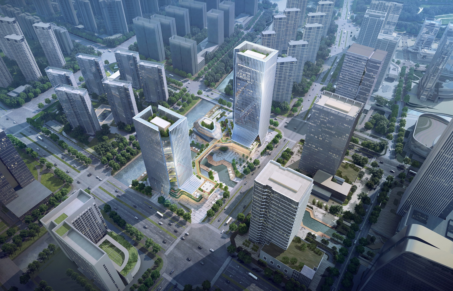 一桥两相望:苏州高铁新城双子塔 / 简和建筑|地块|空间|苏州市|塔楼|设计_新浪新闻
