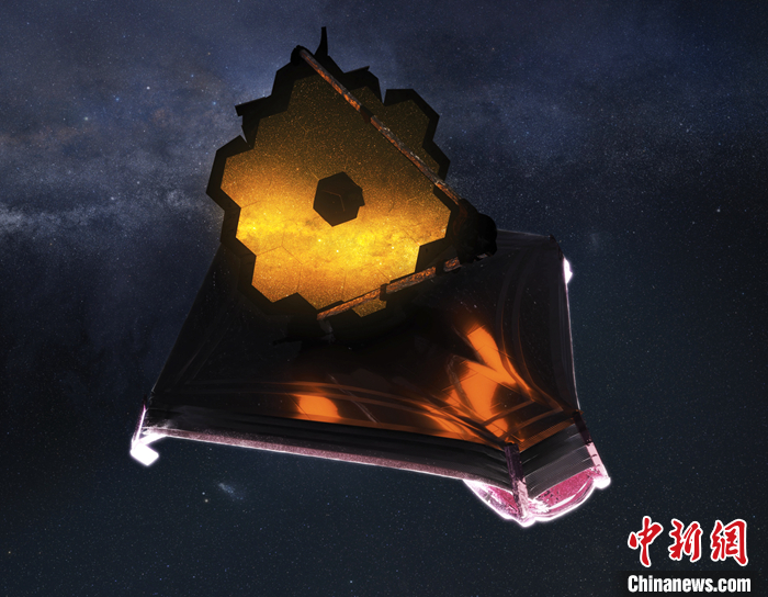 图为韦伯太空望远镜插图。 中新社发 NASA/Adriana Manrique Gutierrez 供图