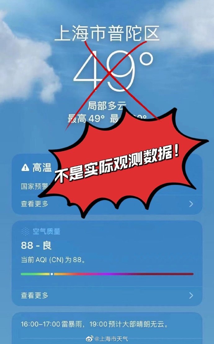 《imtoken切换钱包》网友问手机自带软件气温问题，上海市气象局官博回应|气温