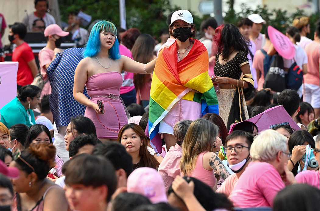 2022年6月，新加坡支援LGBT群体的“粉红点”活动（图源：“AFP”）