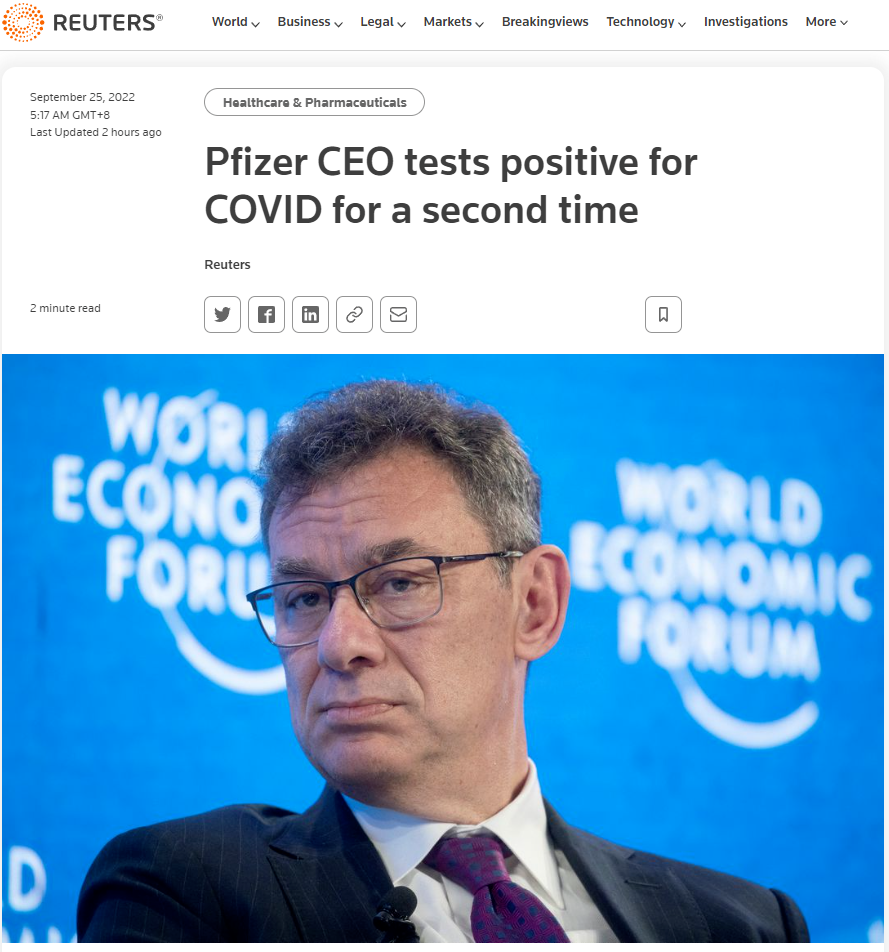 辉瑞CEO二次感染新冠,此前已接种4剂疫苗休闲区蓝鸢梦想 - Www.slyday.coM 辉瑞CEO二次感染新冠,此前已接种4剂疫苗休闲区蓝鸢梦想 - Www.slyday.coM