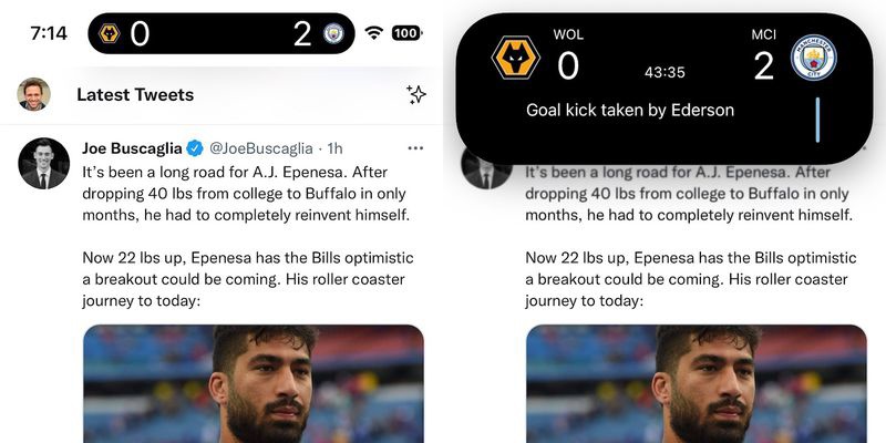 iPhone 14 Pro支持在iOS 16.1“灵动岛”中提供实时体育比分休闲区蓝鸢梦想 - Www.slyday.coM iPhone 14 Pro支持在iOS 16.1“灵动岛”中提供实时体育比分休闲区蓝鸢梦想 - Www.slyday.coM