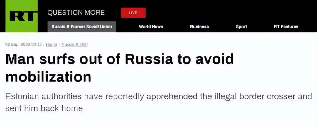 俄罗斯RT网站报道截图