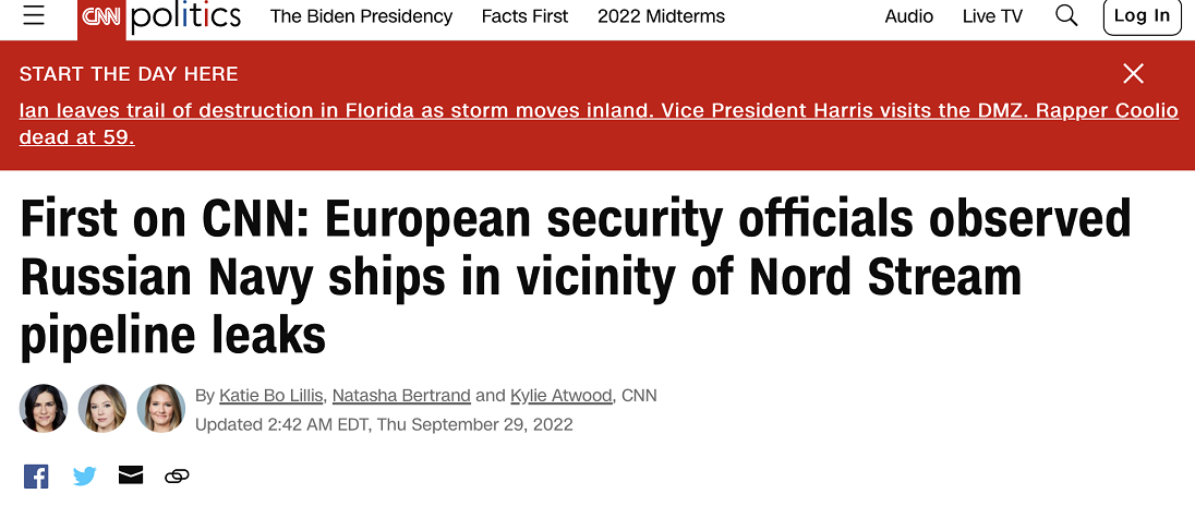 美媒称欧洲官员在“北溪事件”现场附近发现俄军舰艇,佩斯科夫回击!休闲区蓝鸢梦想 - Www.slyday.coM 美媒称欧洲官员在“北溪事件”现场附近发现俄军舰艇,佩斯科夫回击!休闲区蓝鸢梦想 - Www.slyday.coM