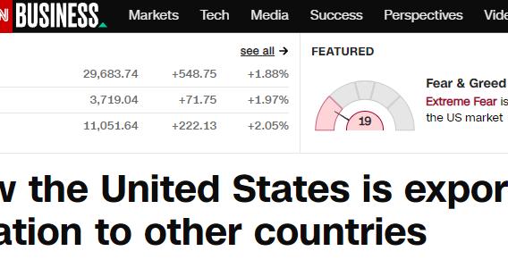 「世界说」美媒：美联储激进加息等同向他国输出通胀 置全球金融系统于 