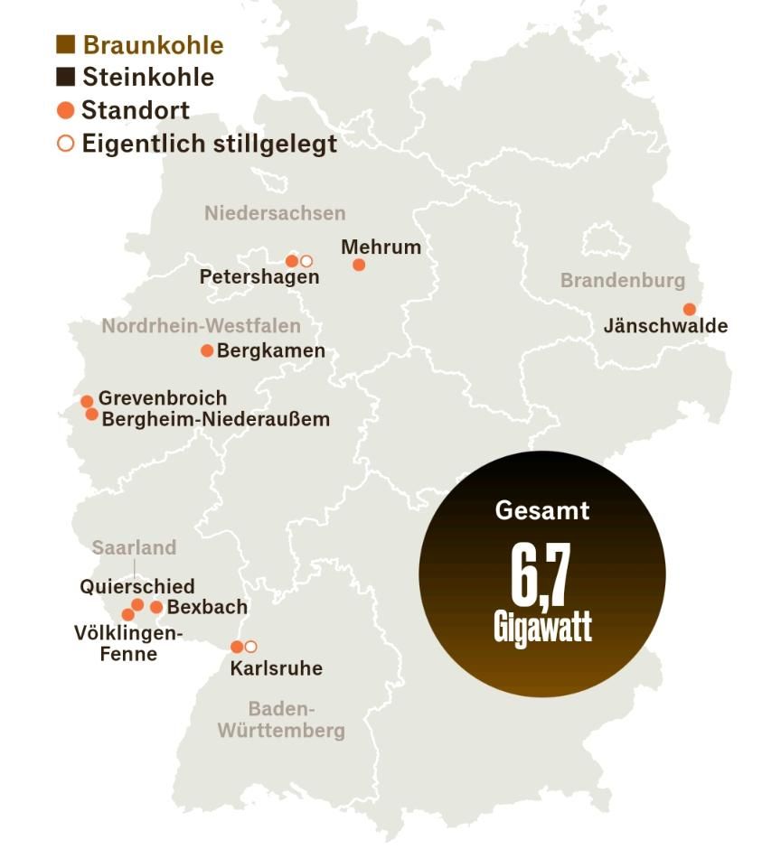 12座燃煤电厂将于10月陆续重启。图源：德国商报