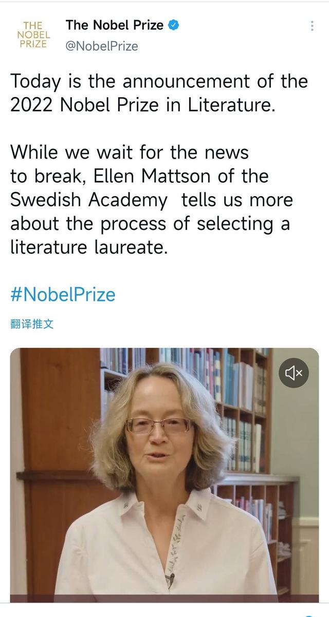 诺贝尔文学奖评委艾伦·马特森揭秘评选标准：作品要具有独特性，这是作家与生俱来的能力