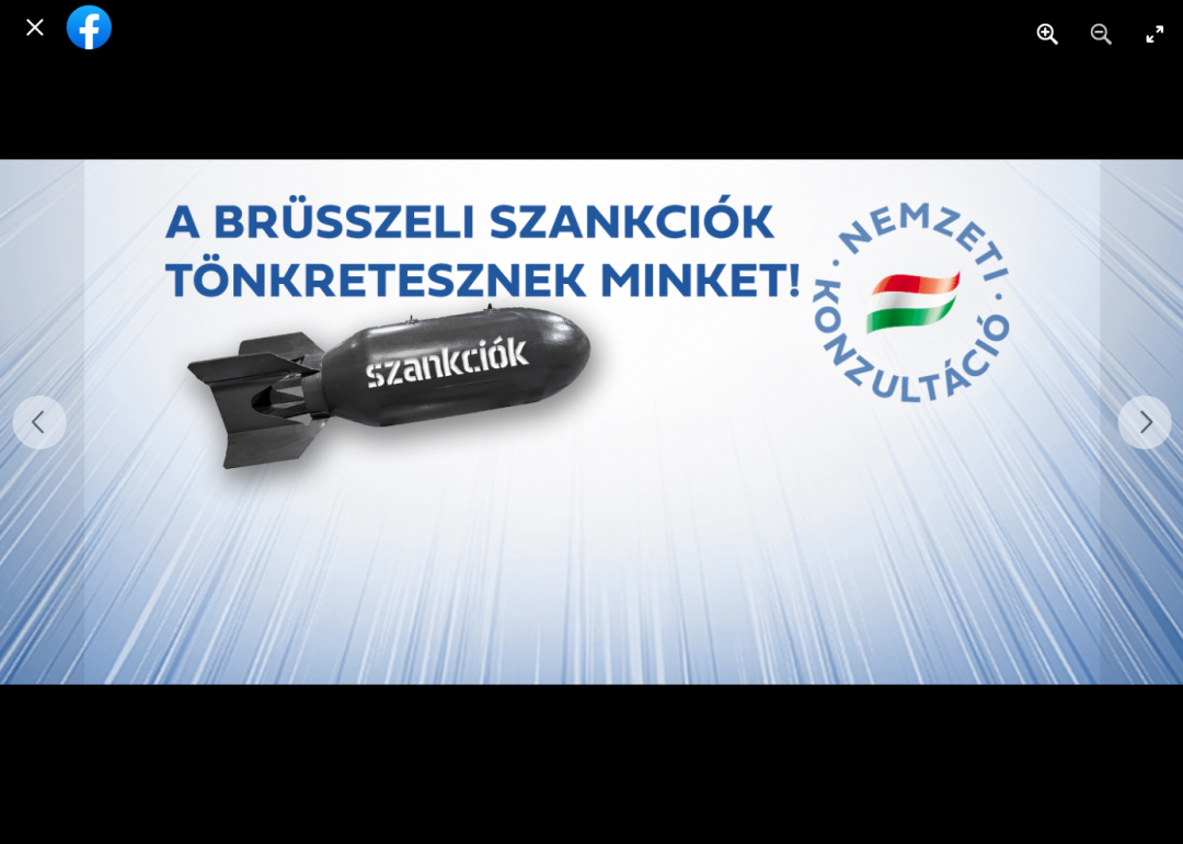 匈牙利政府在其脸书的官方账号上发布的图片，将欧盟采取的这些经济制裁措施比作炸弹 图源：匈牙利政府官方脸书账号