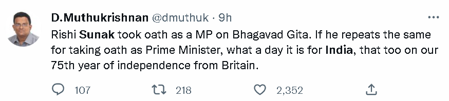 苏纳克成英国首相,印度网民:当家做主了!休闲区蓝鸢梦想 - Www.slyday.coM 苏纳克成英国首相,印度网民:当家做主了!休闲区蓝鸢梦想 - Www.slyday.coM