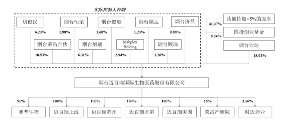 迈百瑞股权架构,来源:招股书