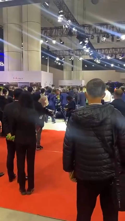 大连国际车展某品牌上演全武行