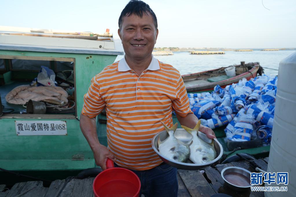 　　“现在全国多地的人们都喜欢吃这条鱼，因为这个鱼基本没有刺，肉感好、肉量也比较大。”赖日贵说。新华网 伍嘉炜 摄