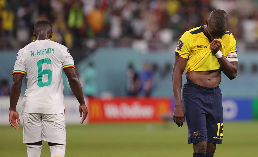 尽管个人总计打入3球，但恩纳·瓦伦西亚（右）未能与厄瓜多尔队一起小组出线。图片来源：新华社