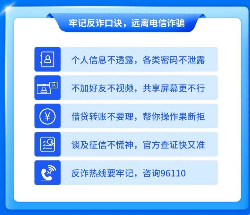 牢记反诈口诀，防范电信网络诈骗
