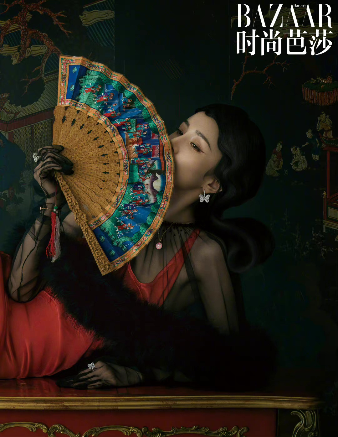《时尚芭莎》二月刊封面大片，神秘优雅的摩登女郎（组图） - 3