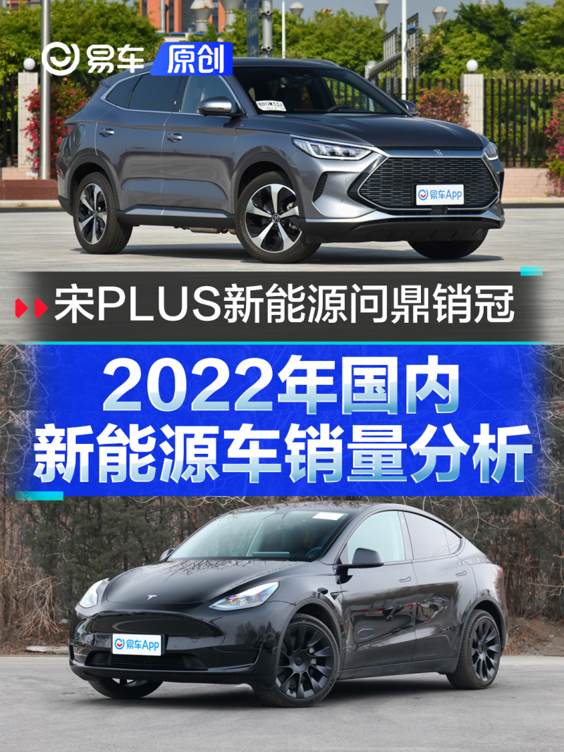 2022年国内新能源车销量分析 比亚迪宋问鼎年度车型销冠