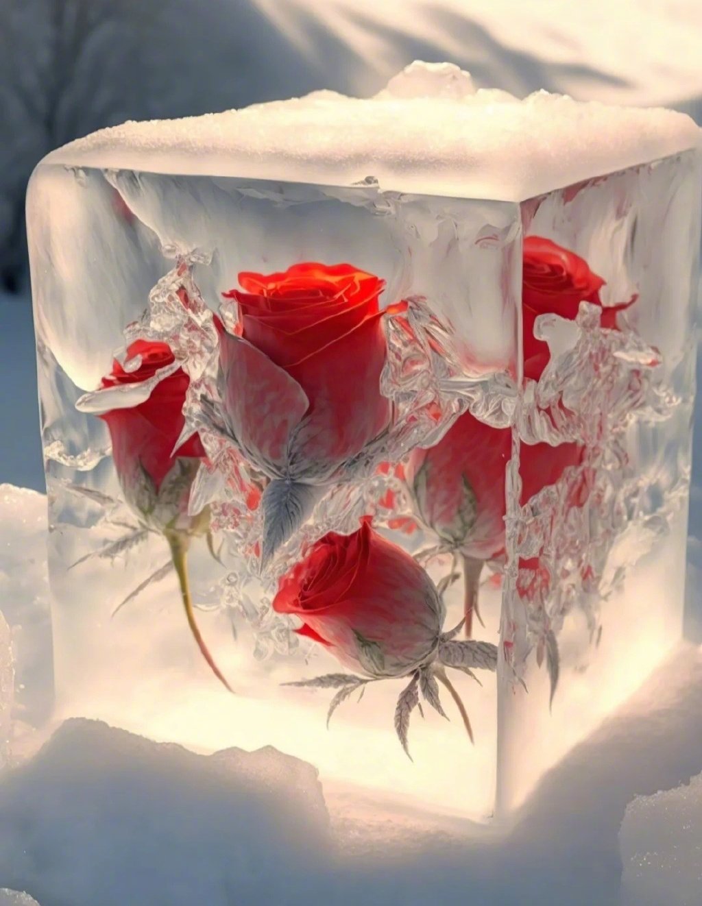 冰封玫瑰--浪漫至死不渝 。喜欢冰雪玫瑰🌹，文案附上，悄无声息冰封你的世界！ - 知乎
