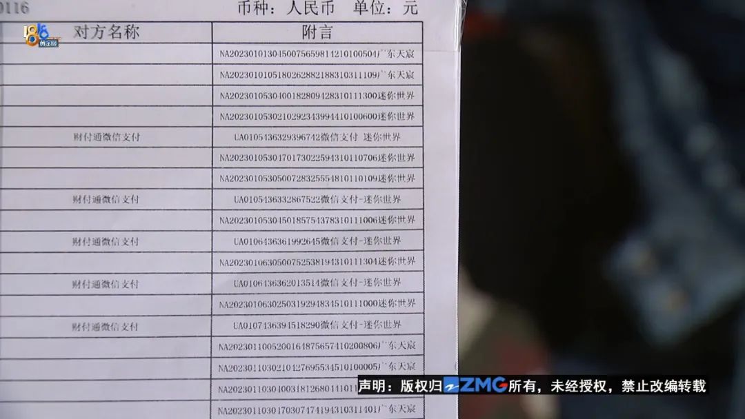 查看邓女士婆婆微信中的账户明细，可以看到，去年12月份，向广东天宸网