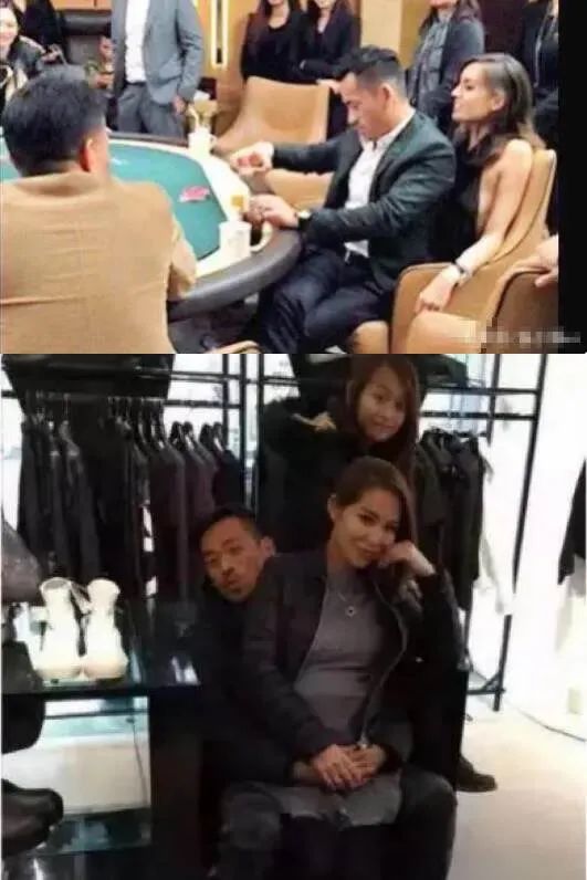 ▲洗米華坐劉碧麗腿玩牌,陳慧玲坐洗米華腿、后面是女兒