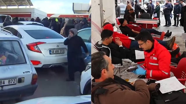 实拍土耳其震中最新画面 土耳其加油站排起汽车长龙