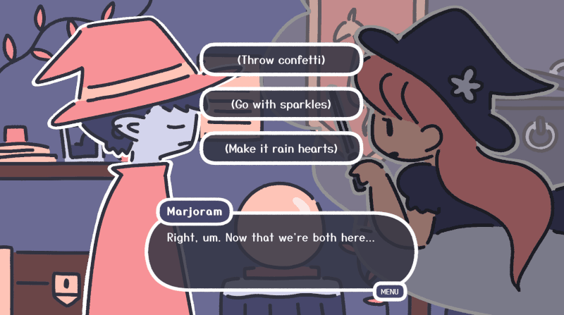 捆绑包中游戏《Casting Heart》，讲述一个女巫靠水晶球进行线上约会