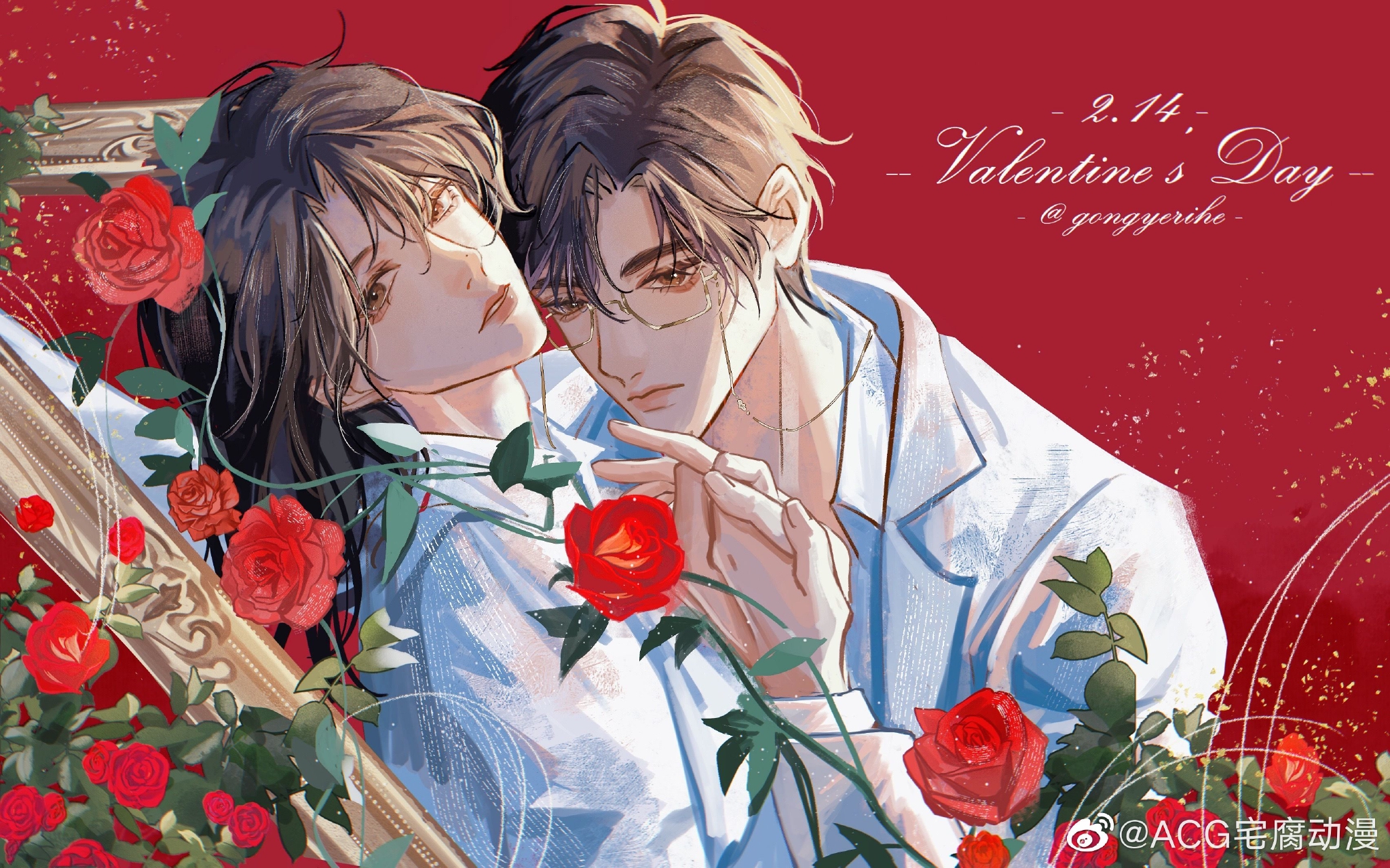 好美！唯有玫瑰与你相称……