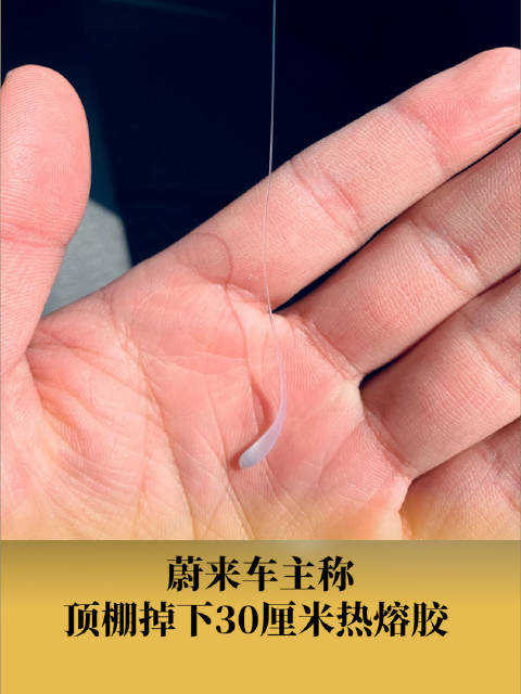 蔚来车主称顶棚掉下30厘米热熔胶：希望在品控上做好把关