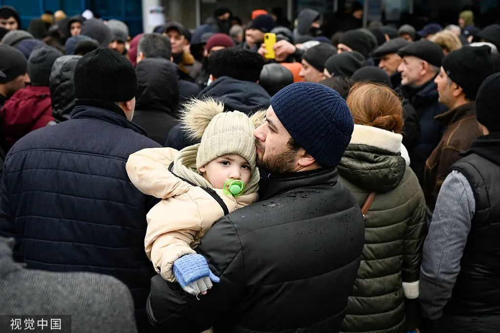 当地时间2022年3月3日，乌克兰难民抵达摩尔多瓦。