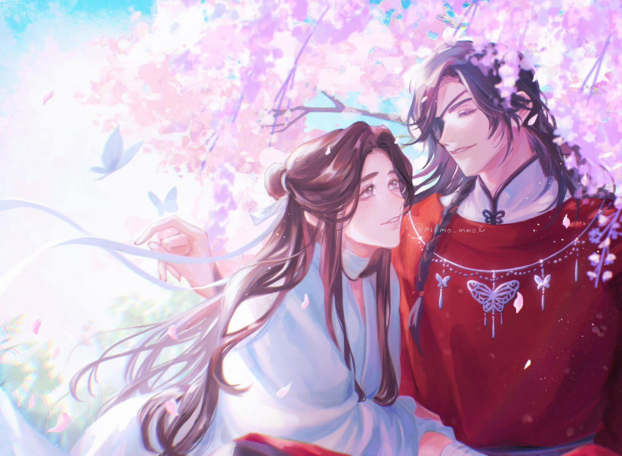 春暖花开，景美人更美，花怜永远热恋 twi:momo_mmol