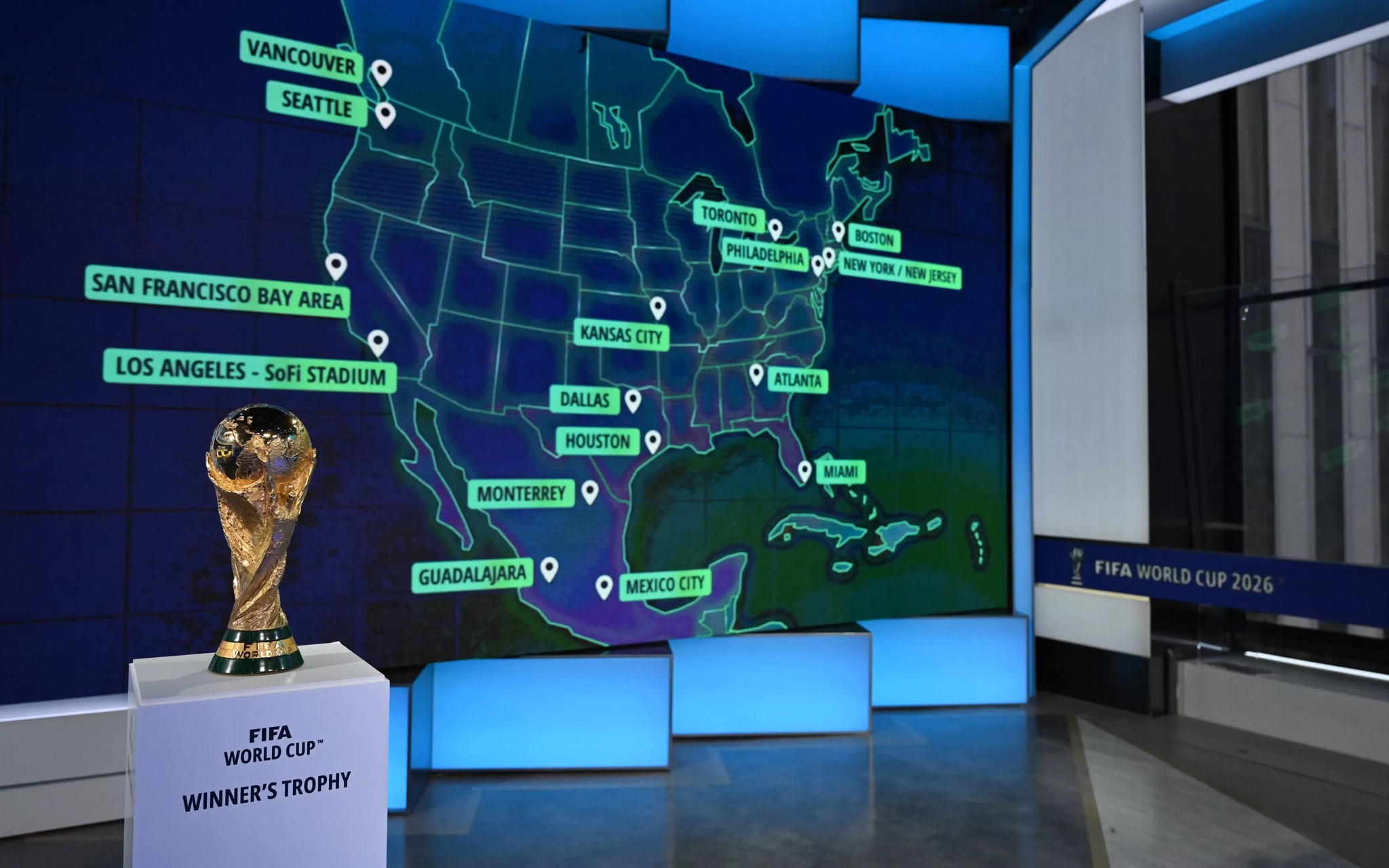 國際足協公佈2026年世界盃舉辦城市。  圖/國際足協官網