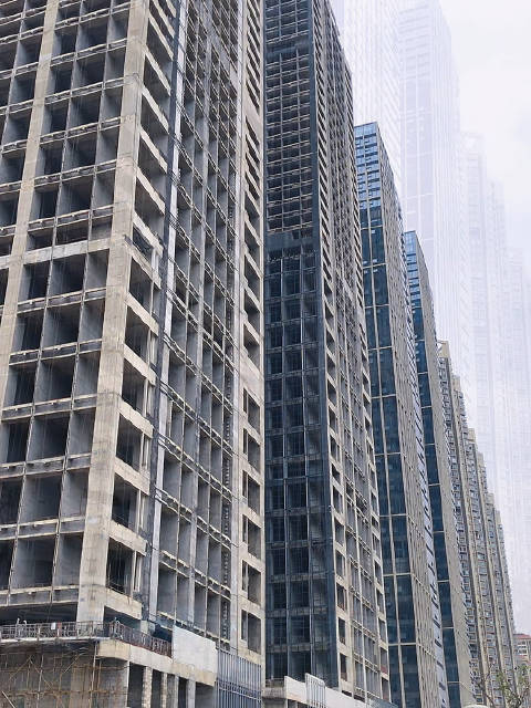 万达茂天樾4座超高层公寓工程进度
