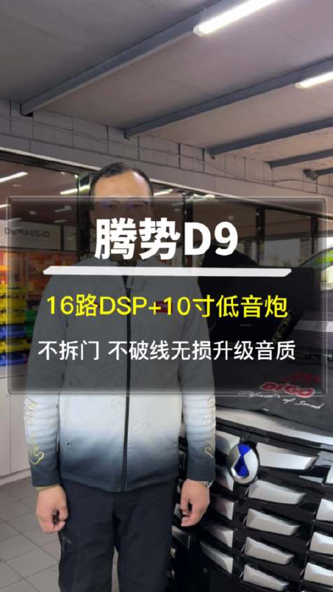 腾势D9原车14丹拿喇叭，加装16路DSP功放+10寸超低音音响