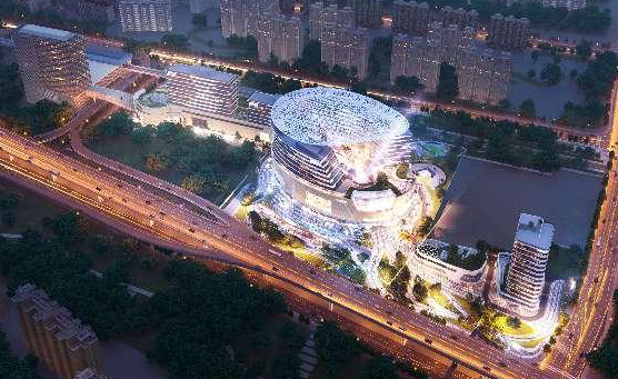京西大悦城建筑外观呈“”乐符样