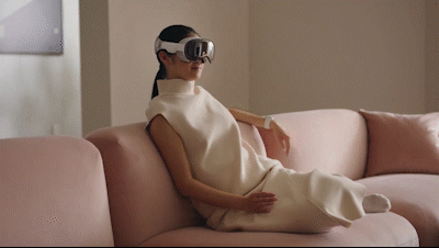Vision Pro手势图,图片来自发布会截图