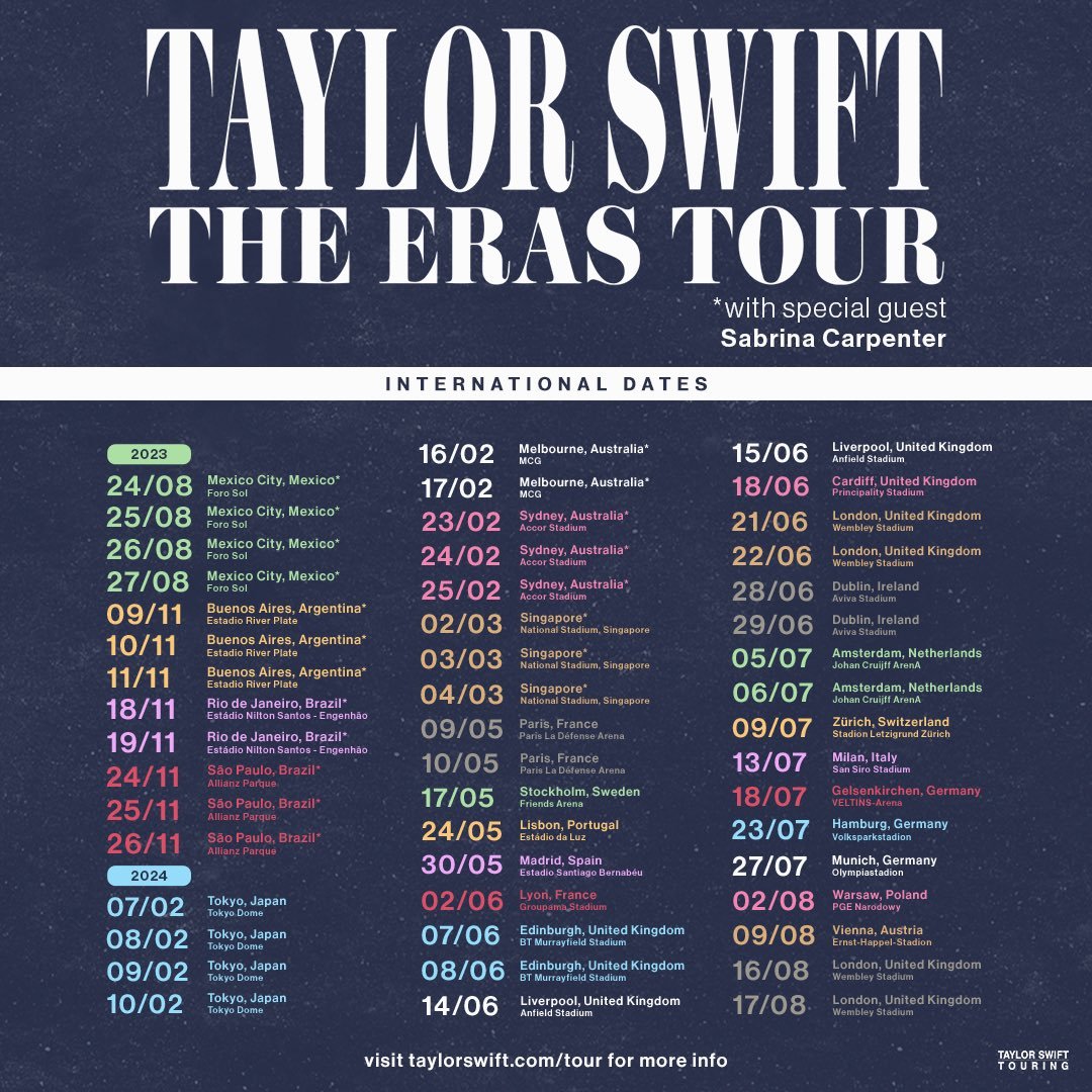 Taylor Swift 巡演国际场次正式宣布！|巡演_新浪新闻