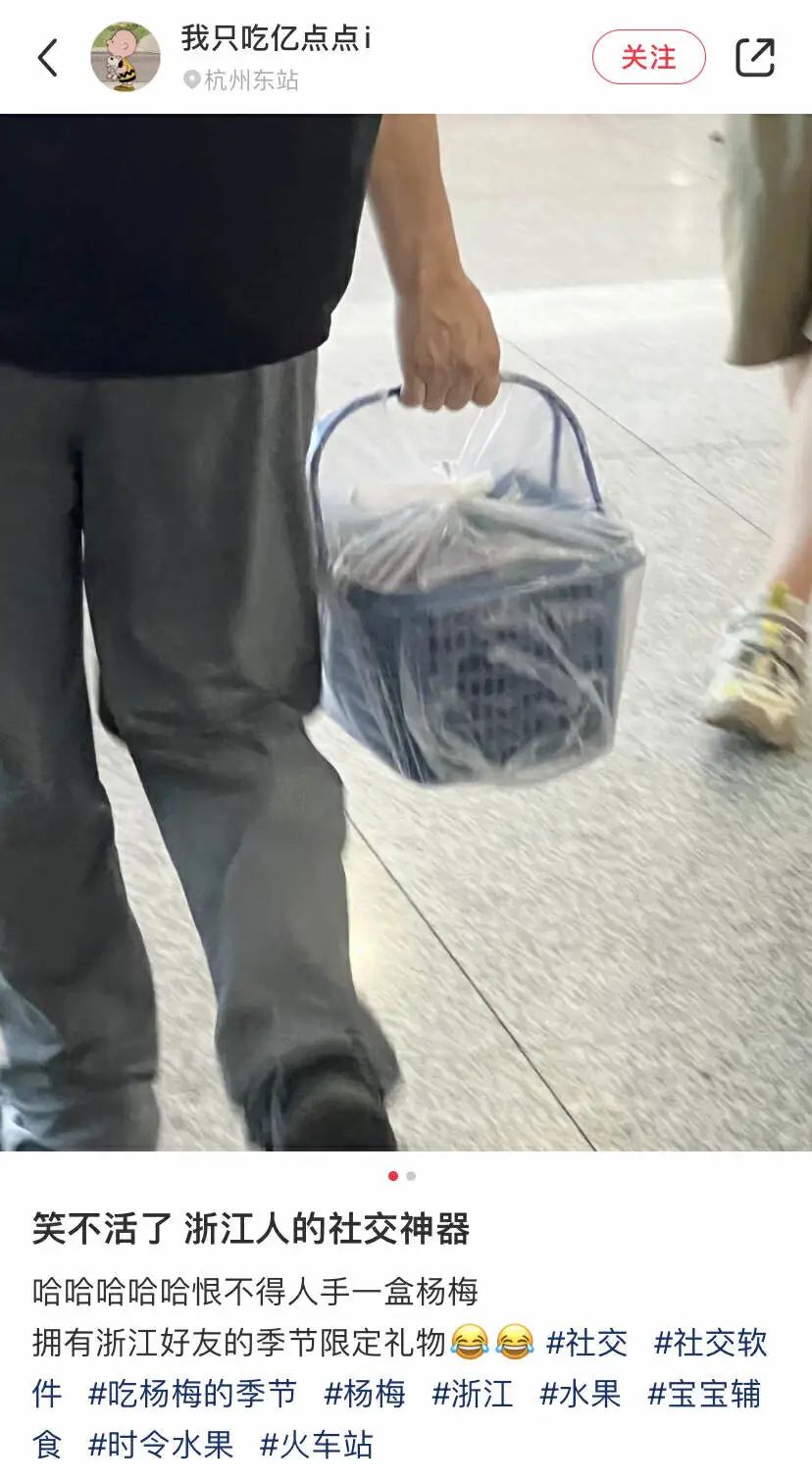 成筐送杨梅的浙江人 | 图源：小红书截图