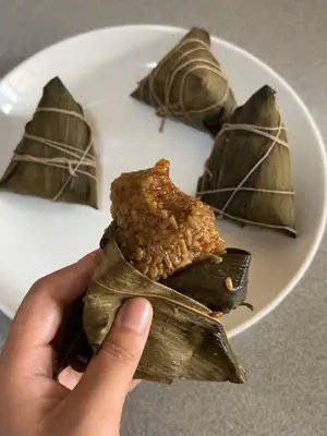 对象买的特色肉粽子，你就说有没有肉吧？