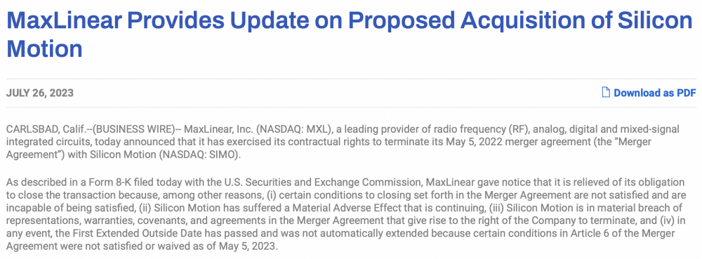 NAND存储大厂收购案被一方叫停，行业周期因素还是争夺谈判筹码？