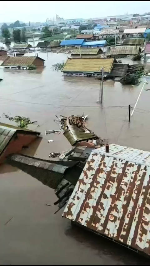 吉林舒兰洪水如猛兽般袭来、时隔数年吉林经历一次大水的袭击！