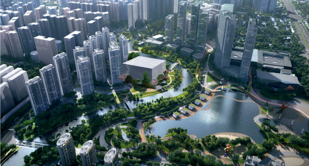 图:江岸礼岸临江鸟瞰图