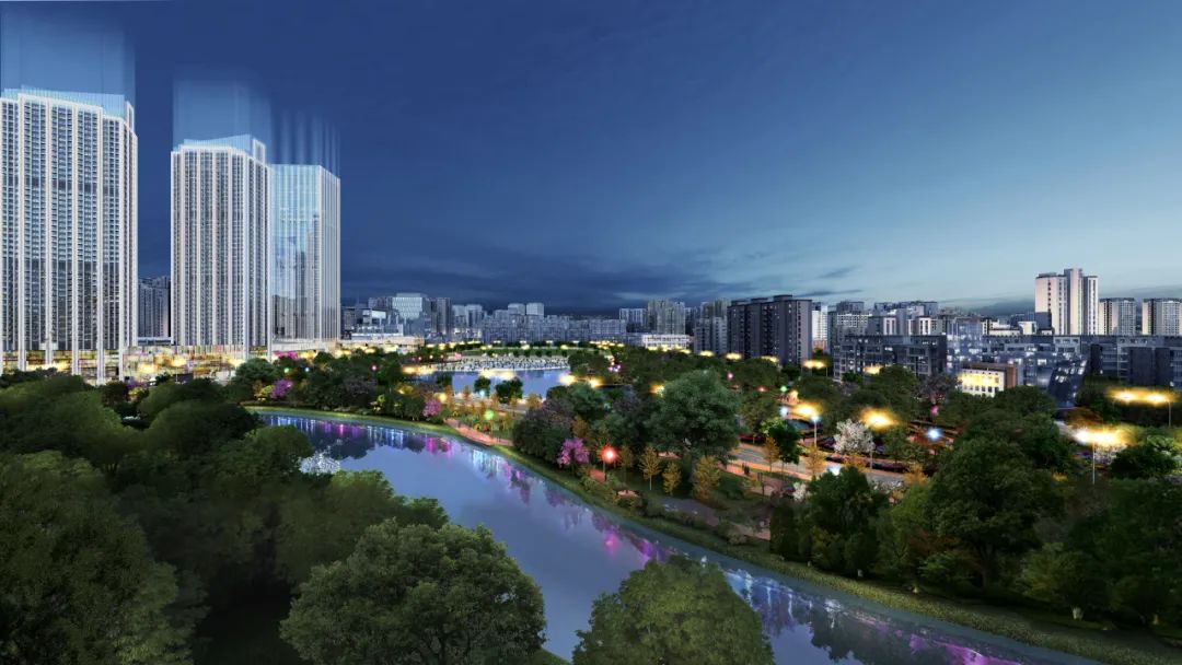 图:珠江新城与温江生态城芯