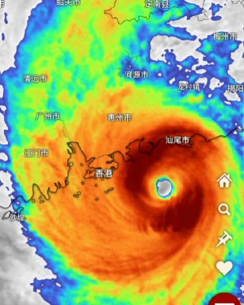 如博主前天所预计，台风苏拉接下来将正面袭击珠三角……