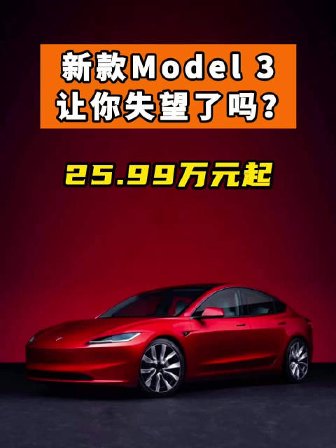 25.99万元起，新款Model 3让你失望了吗？