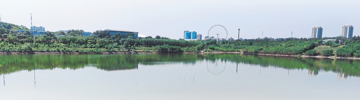 强降雨过后,西郊雨洪调蓄工程阜石路砂石坑蓄水179万立方米